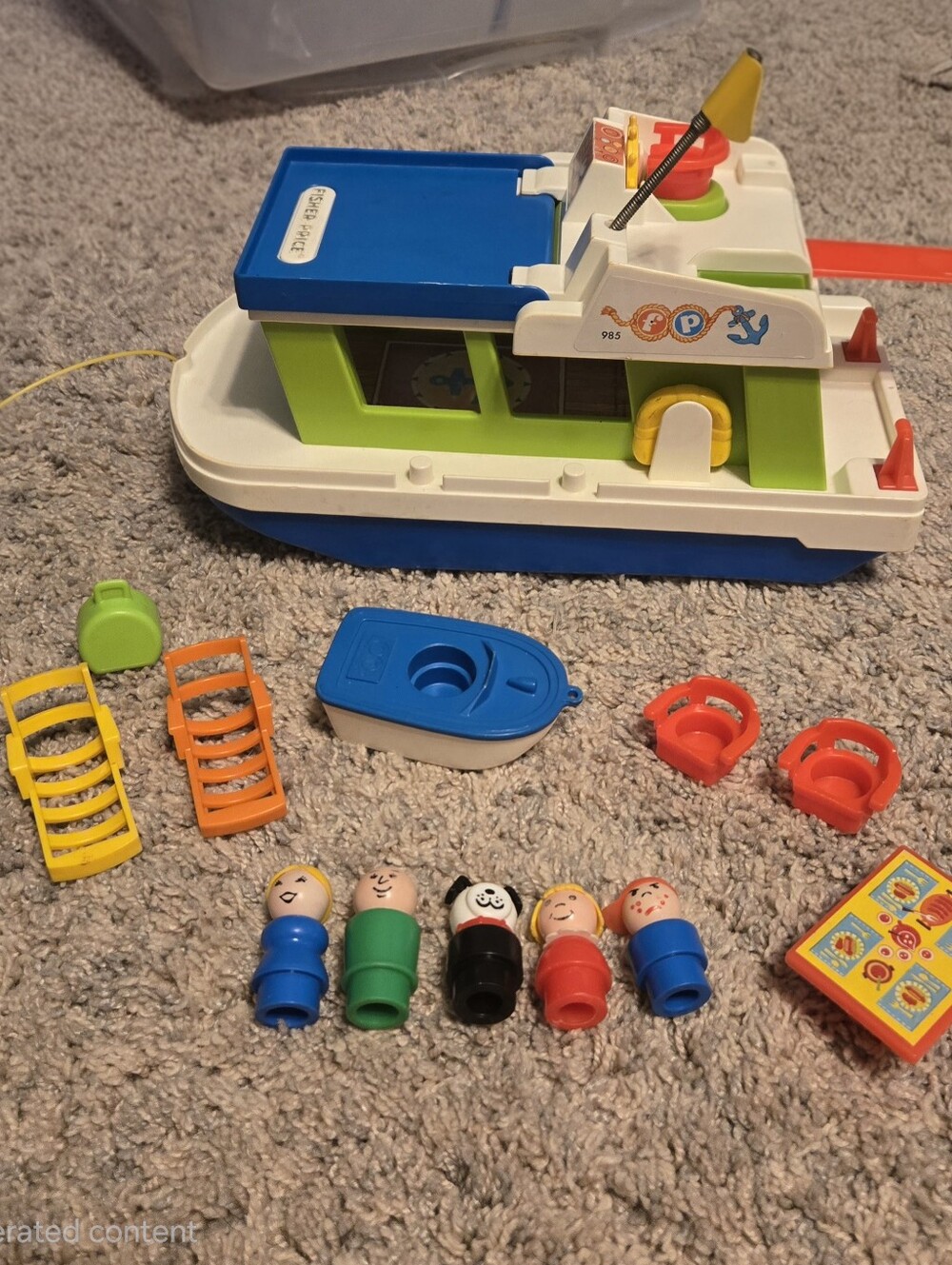 Fisher-Price Little People Rescue Boat Playset - Blue, Green & White